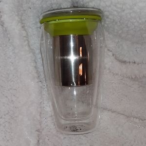 Steeped Tea Glass Bubble Mug Lime
